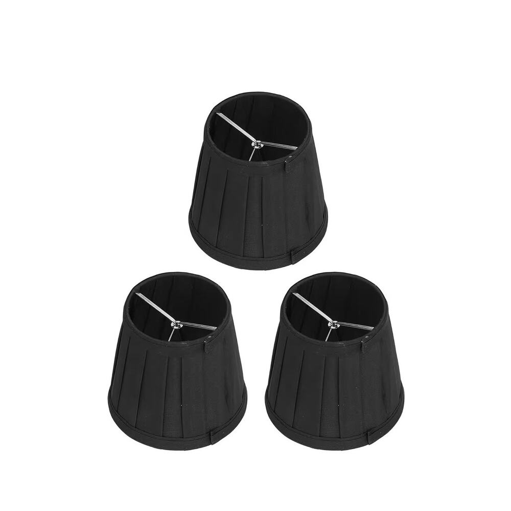 3Pcs Small Lamp Shade, E14 Clip on Lampshades  Black 3.3 x 4.7 x 4.3
